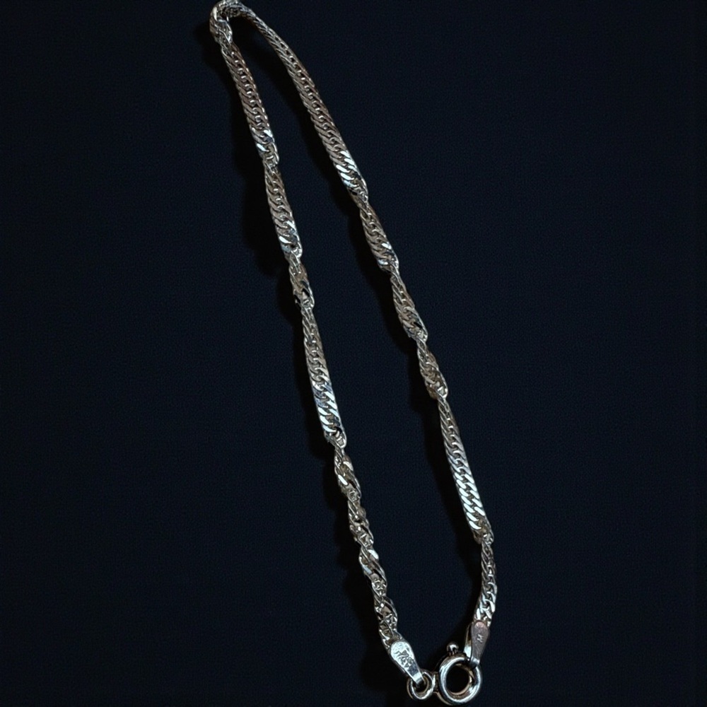 Silver Chain Bracelet stamped both ends estate​​​​